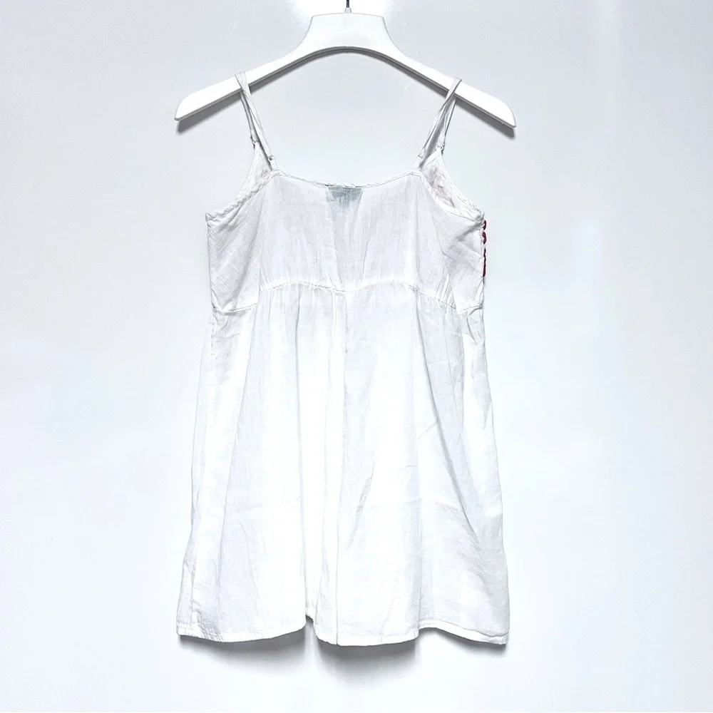 Topshop White Embroidered Bohemian Cotton Romper Jumper Size Small 4/6 - Picture 4 of 10